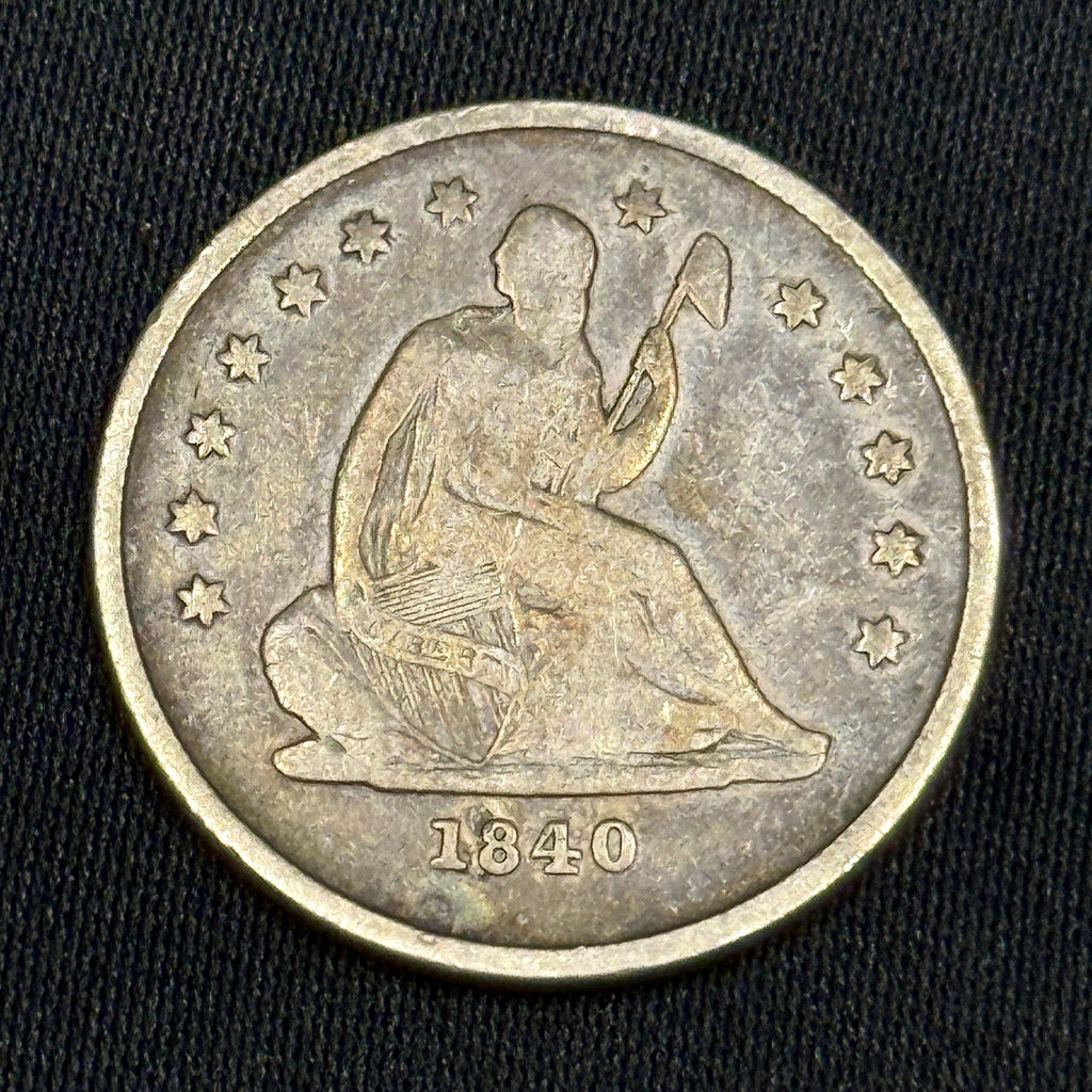 1840-O Seated Liberty Silver Quarter F Fine Better Date Toned