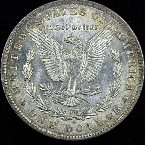1883-O Morgan Silver Dollar Raw About Uncirculated Slider Original Toned Rainbow