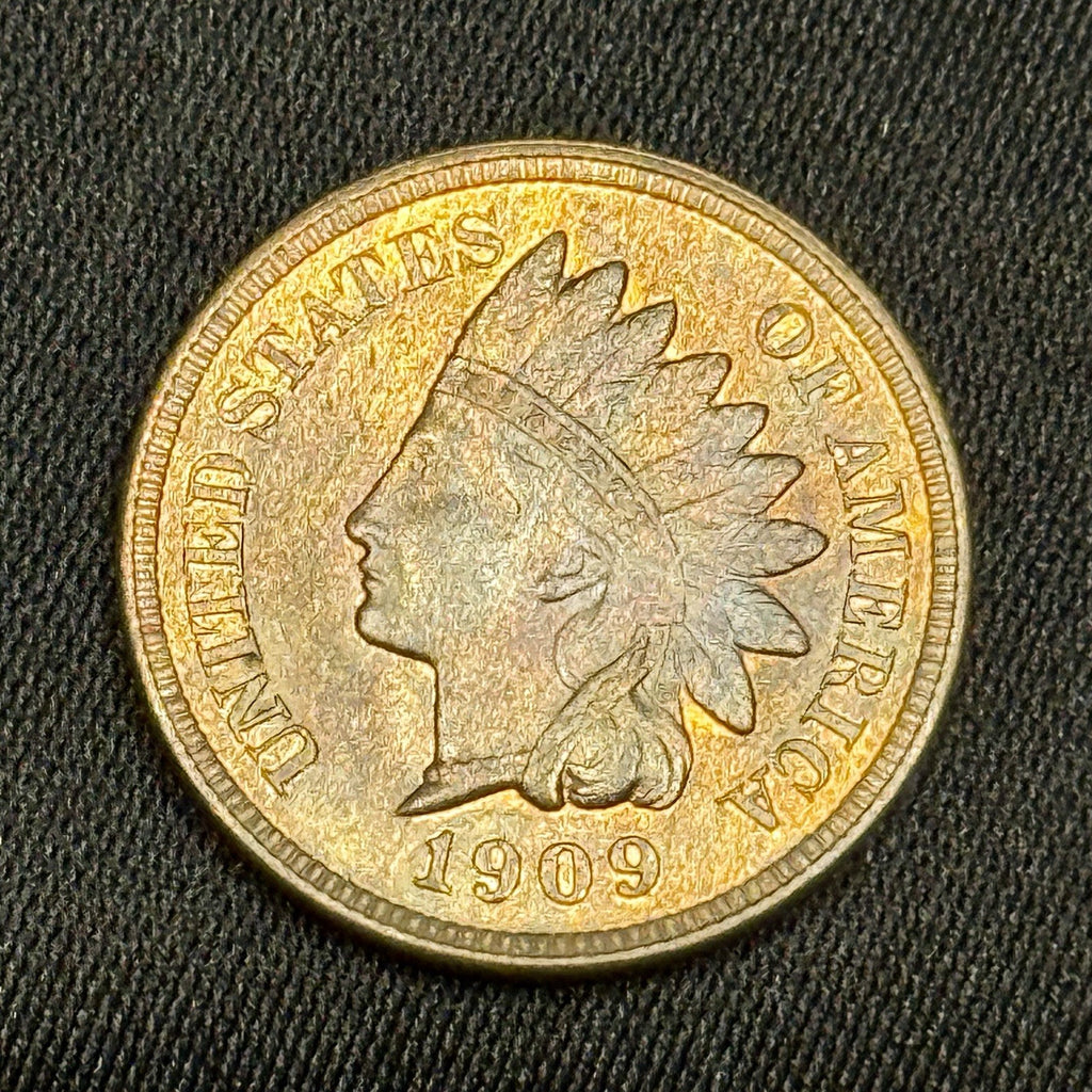 1909 Indian Head Cent Brilliant Uncirculated BU Toned