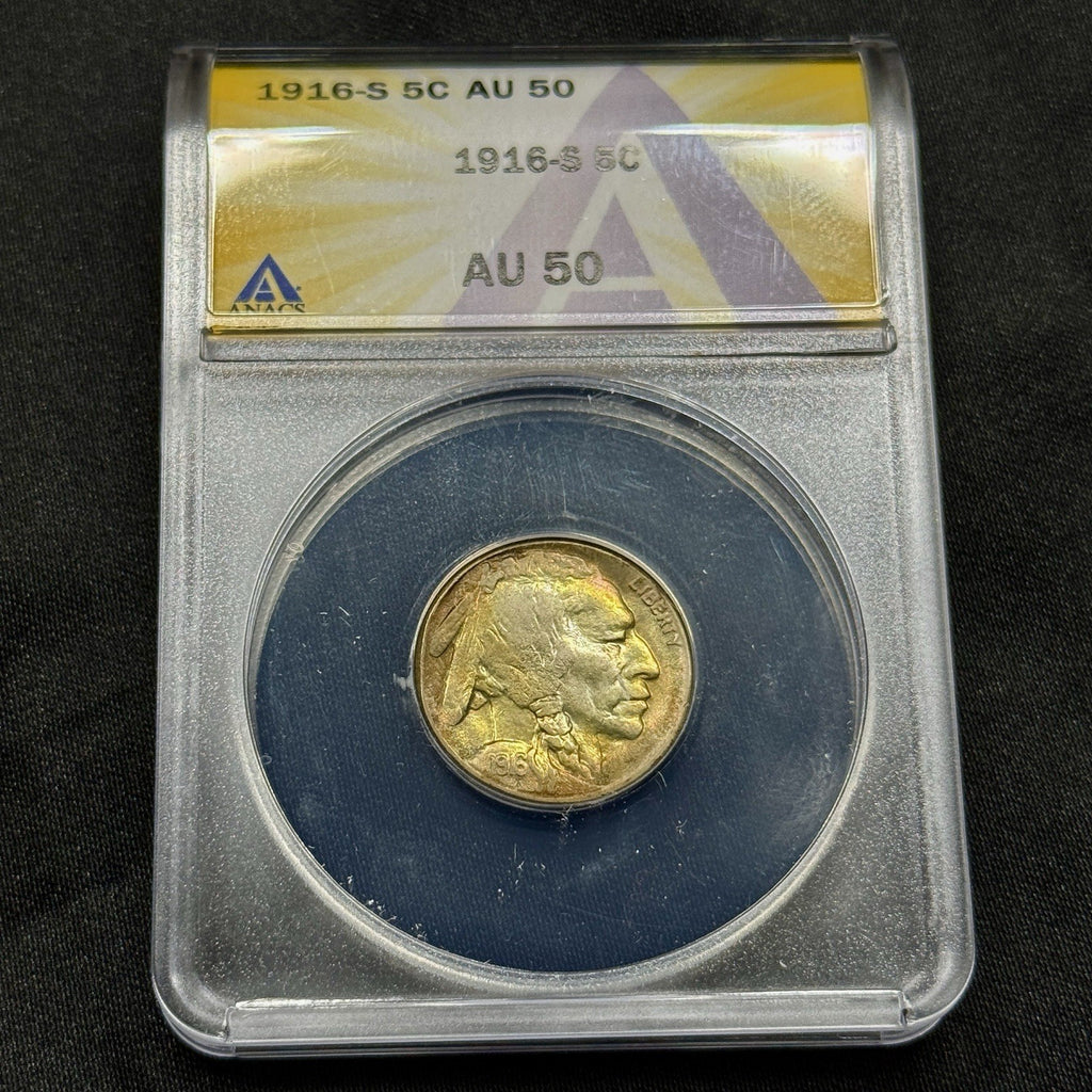 1916-S Buffalo Nickel ANACS AU50 Attractive Tone