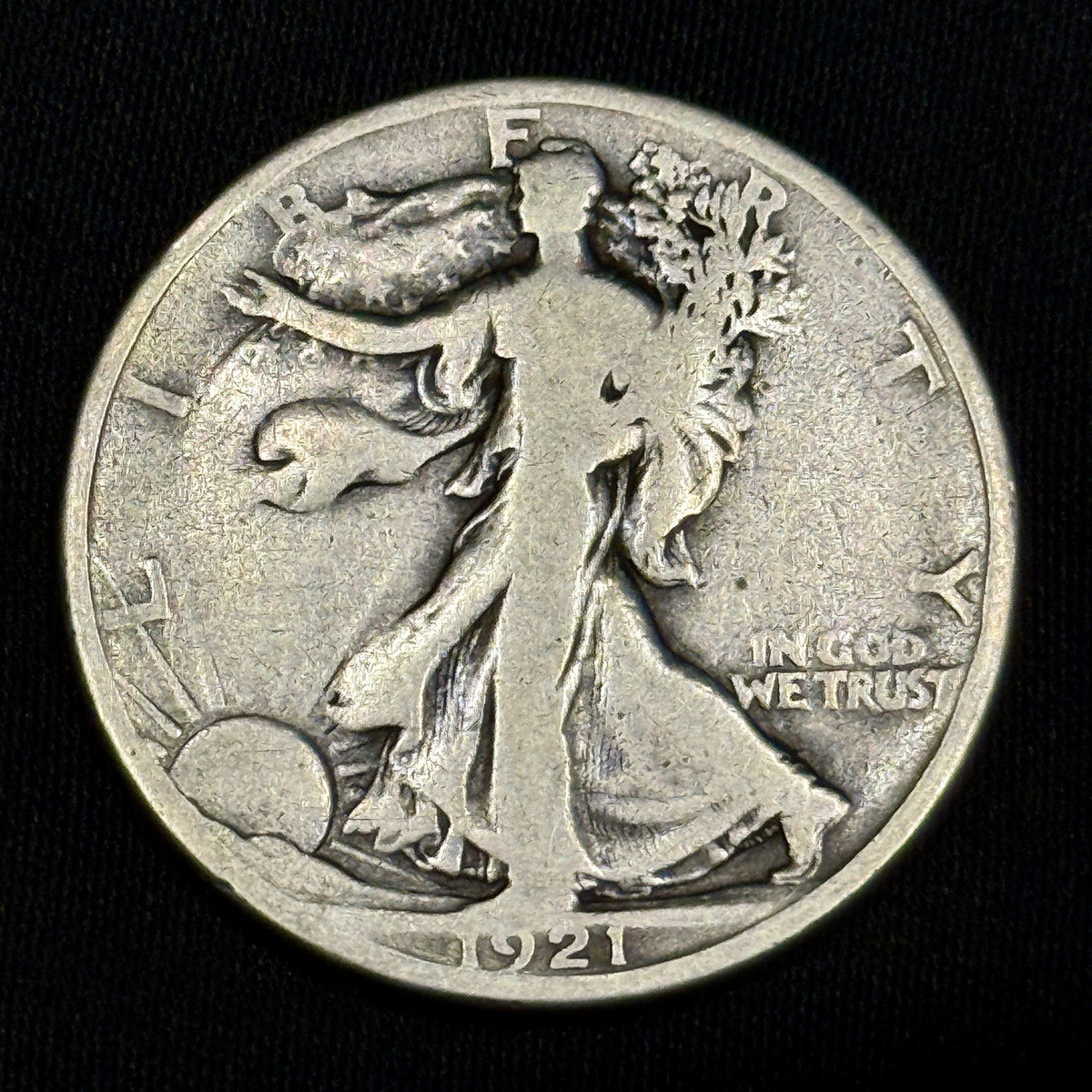 1921-D Walking Liberty Half Dollar Good G Key Date Silver 50C