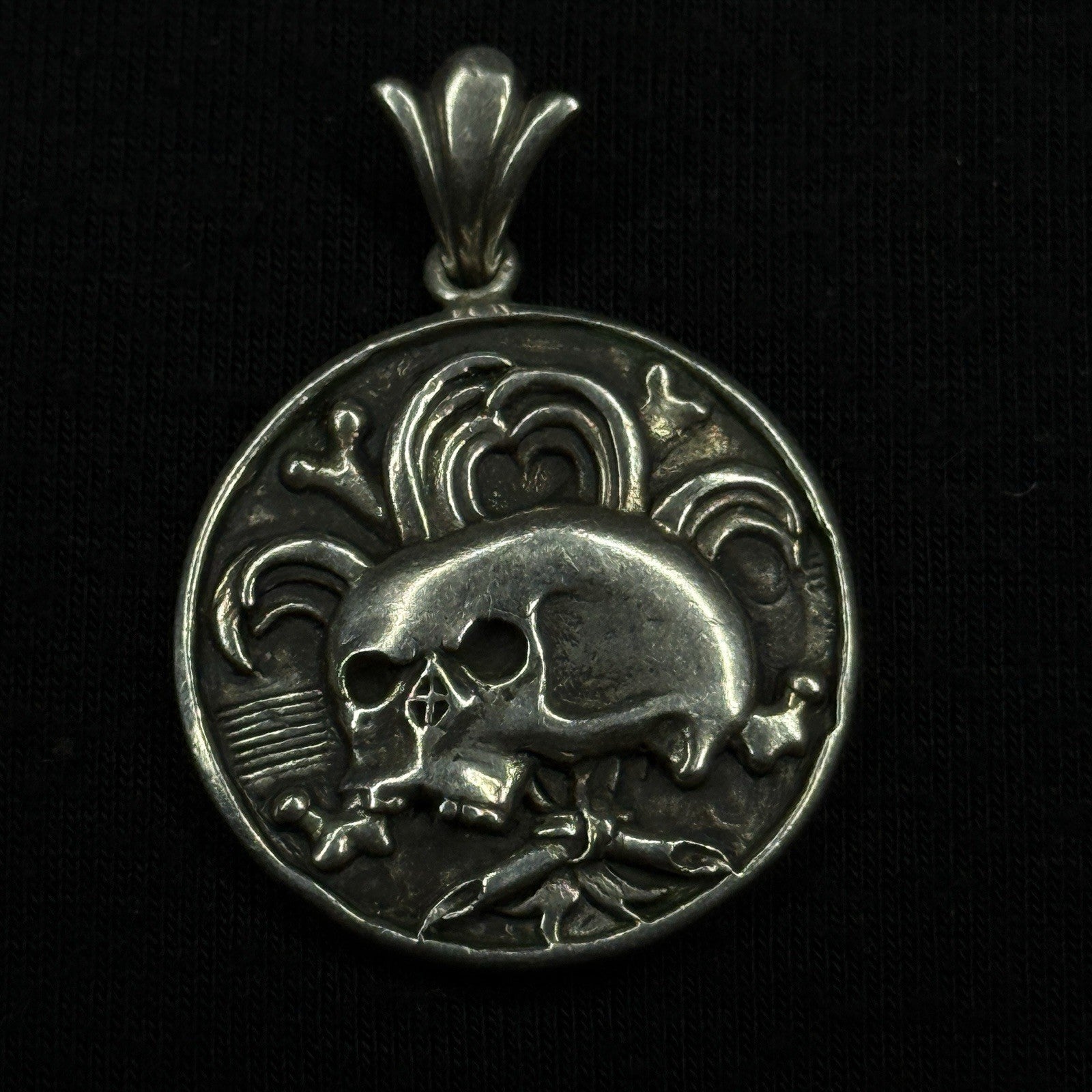 Darren Simonian Sterling Silver Pendant Port Royal Tombstone Skull 925