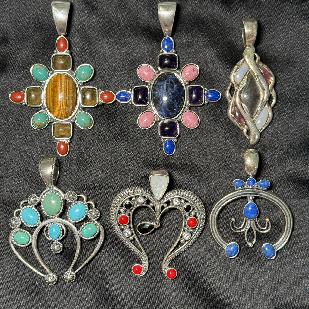 Carolyn Pollack Sterling Silver .925 Mixed Lot Of Large Pendants Lot of 6. 165g