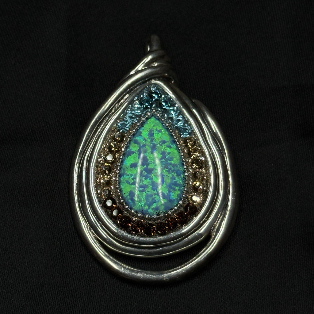 Orit Schatzman Israel Designer Signed  Sterling Statement Pendant