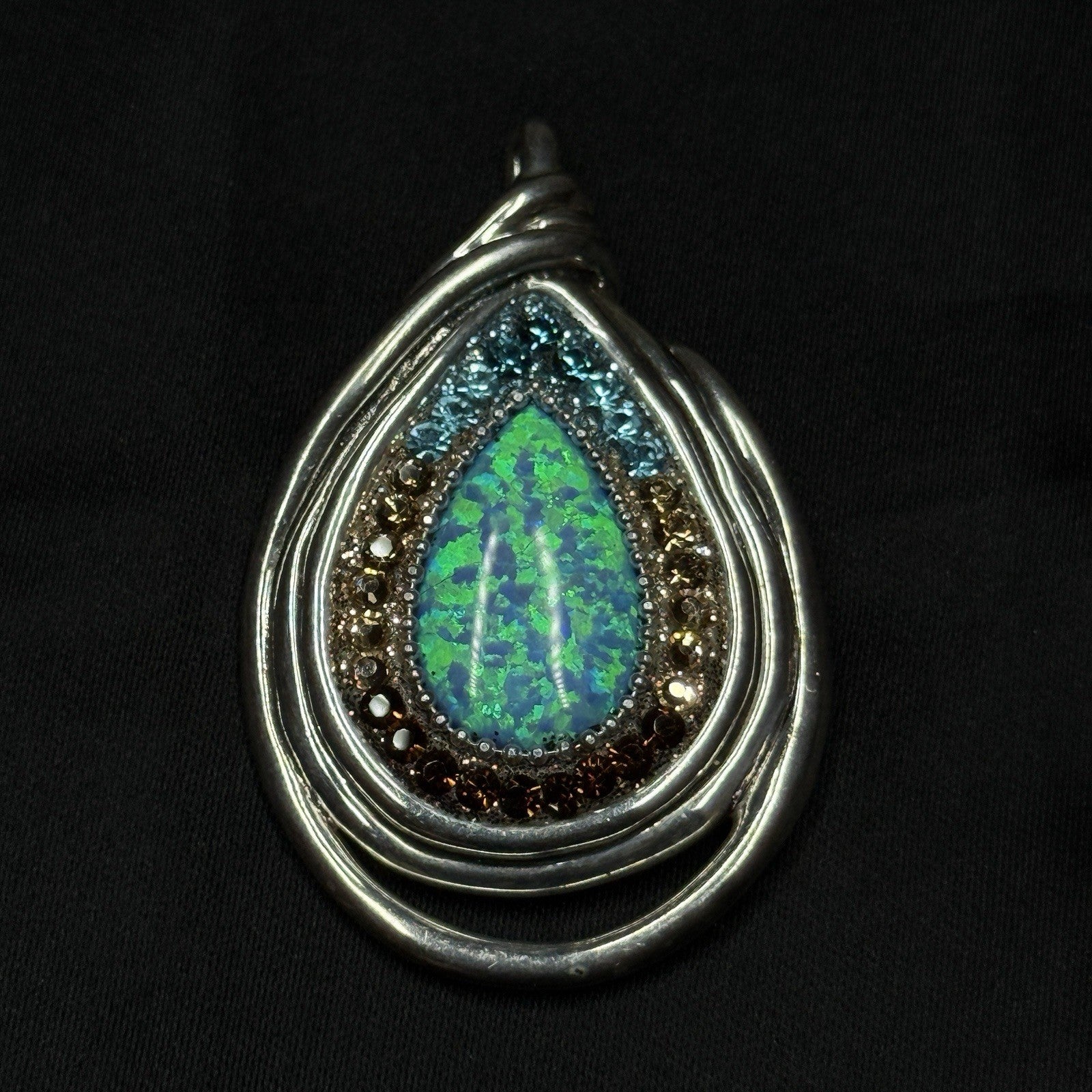 Orit Schatzman Israel Designer Signed  Sterling Statement Pendant