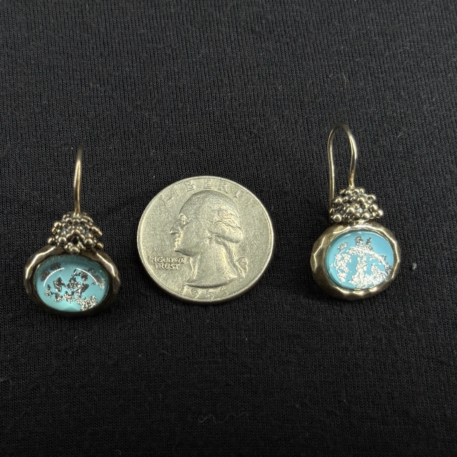 Estate Sterling Silver Earrings Quartz Dangle Micheal Dawkins 925