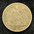 1874 Seated Liberty Dime Arrows Silver 10C XF Better Date US Coin