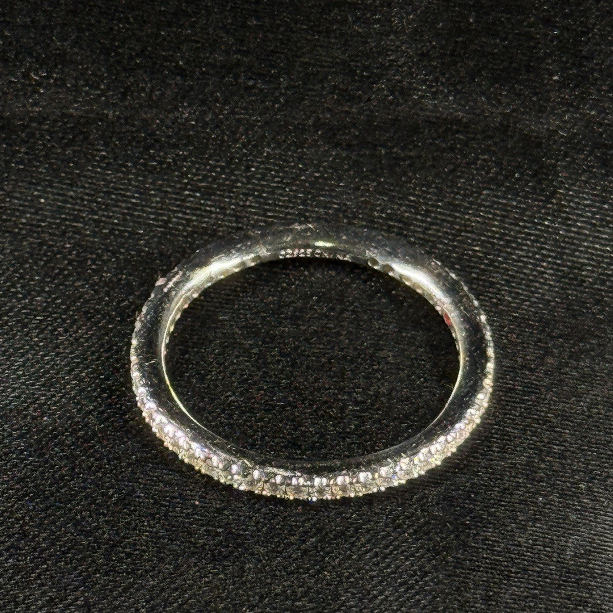 Estate Sterling Silver Eternity Band CZ Size 7 925