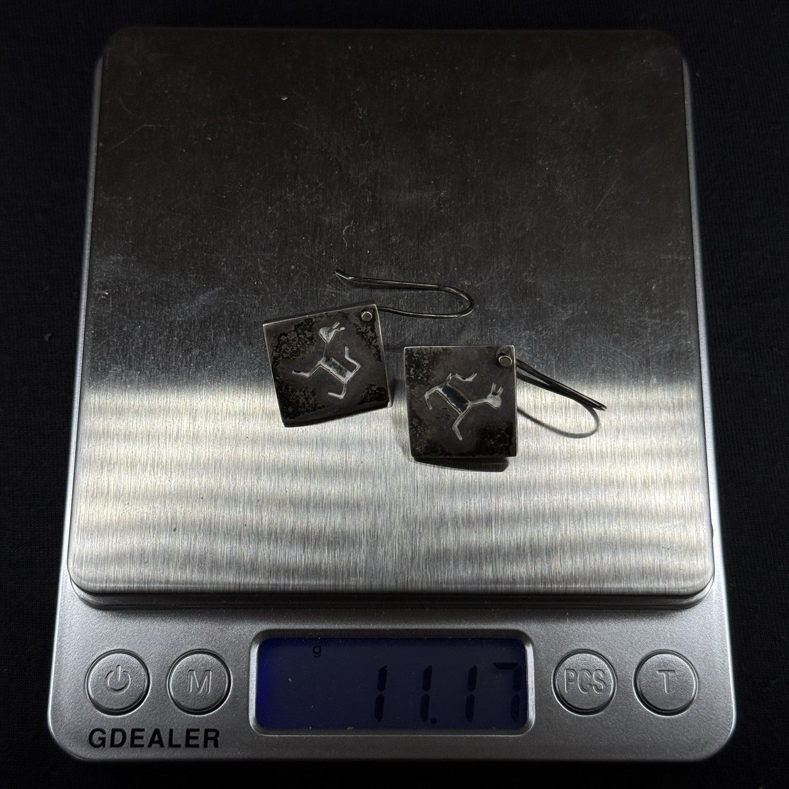 Mexico Estate Sterling Silver Earrings Dog Cat TV-114 925