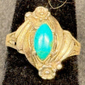 Native American Style Sterling Silver Ring Turquoise Size 5 Unsigned