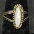 Native American Sterling Silver Ring Mother Of Pearl Signed B Size 4