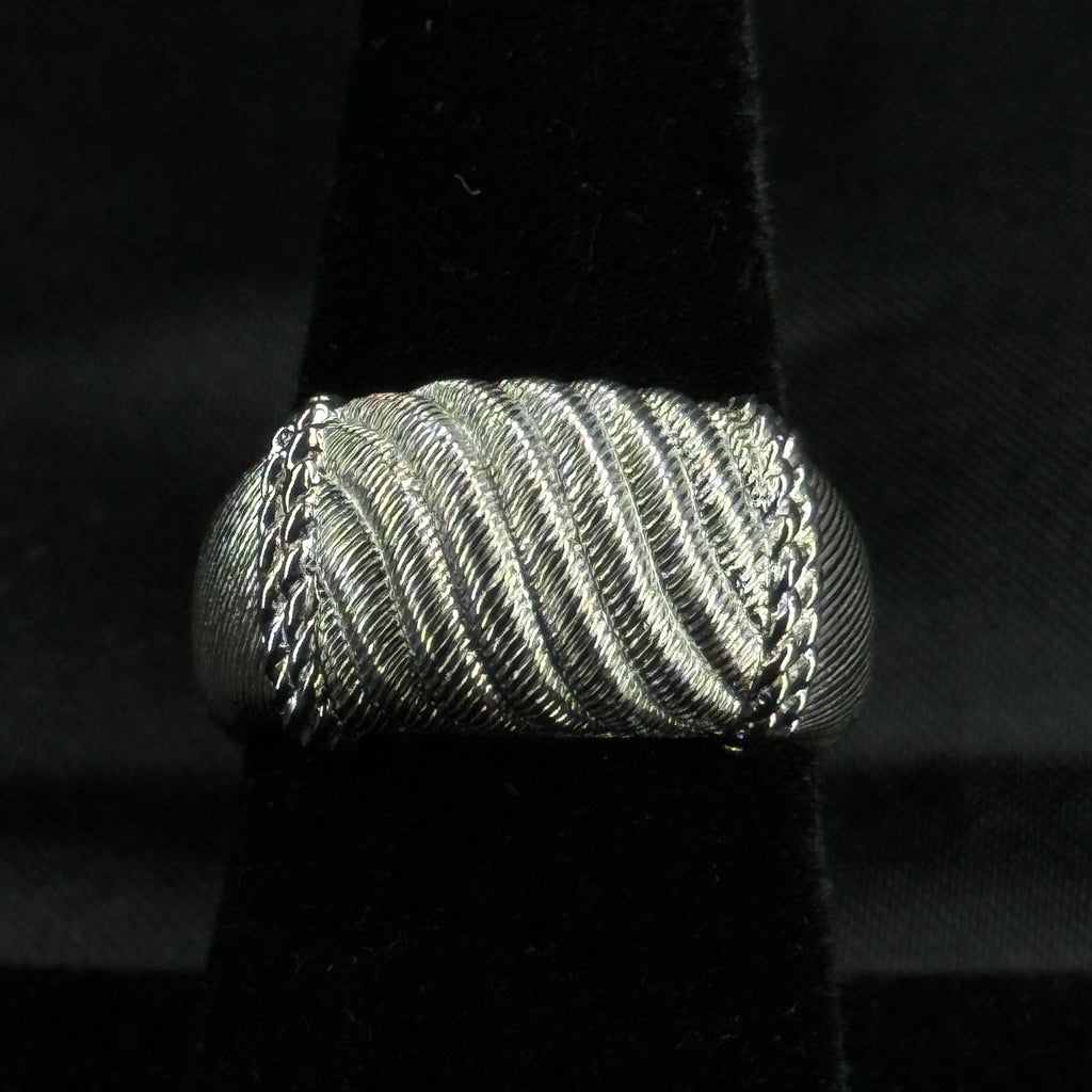 Estate Sterling Silver Ring Textured Rope Judith Ripka Size 7 925