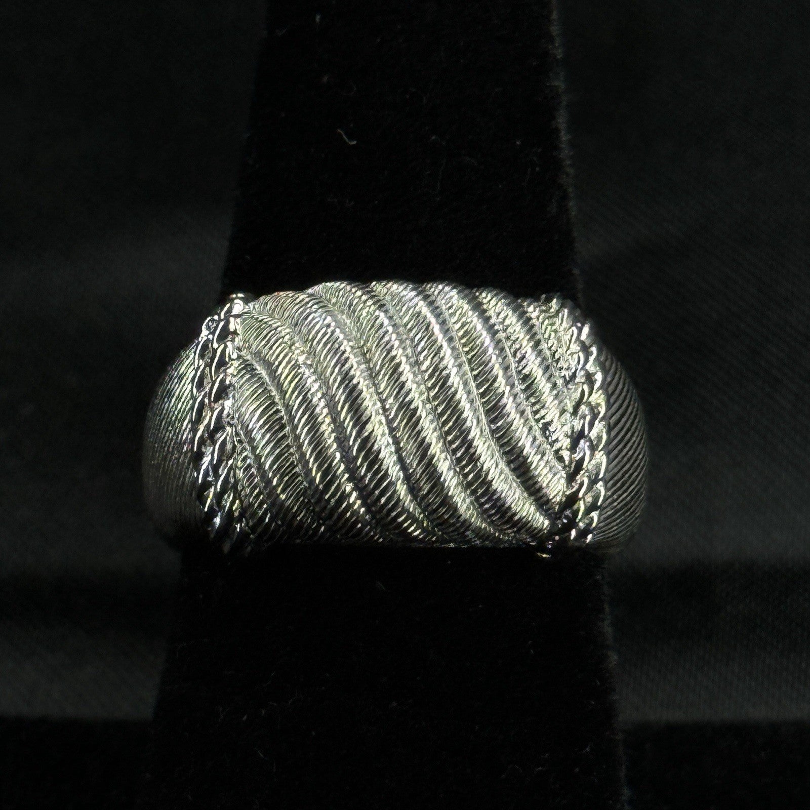 Estate Sterling Silver Ring Textured Rope Judith Ripka Size 7 925