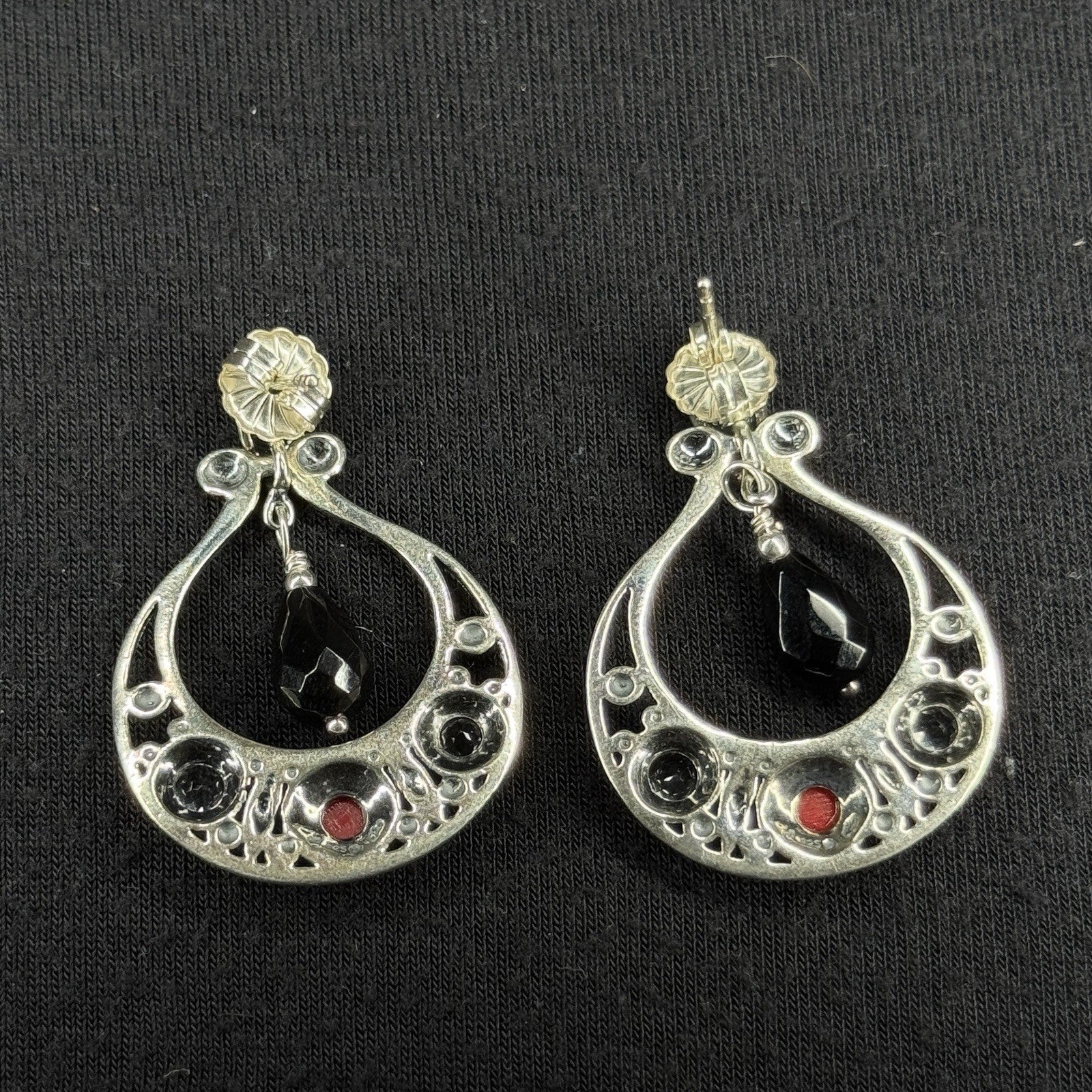 Carolyn Pollack Estate Sterling Silver Earrings Southwest Stud Dangle 925