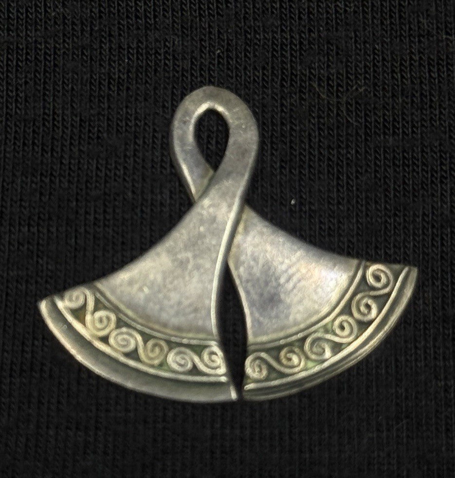 Vintage Sterling Silver Taka Double Axe Pendant 925