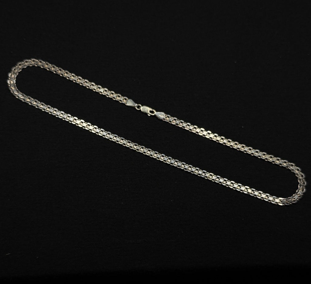 Estate Sterling Silver Bismarck Chino Necklace Chain Vintage 925 16.7 Grams 17IN