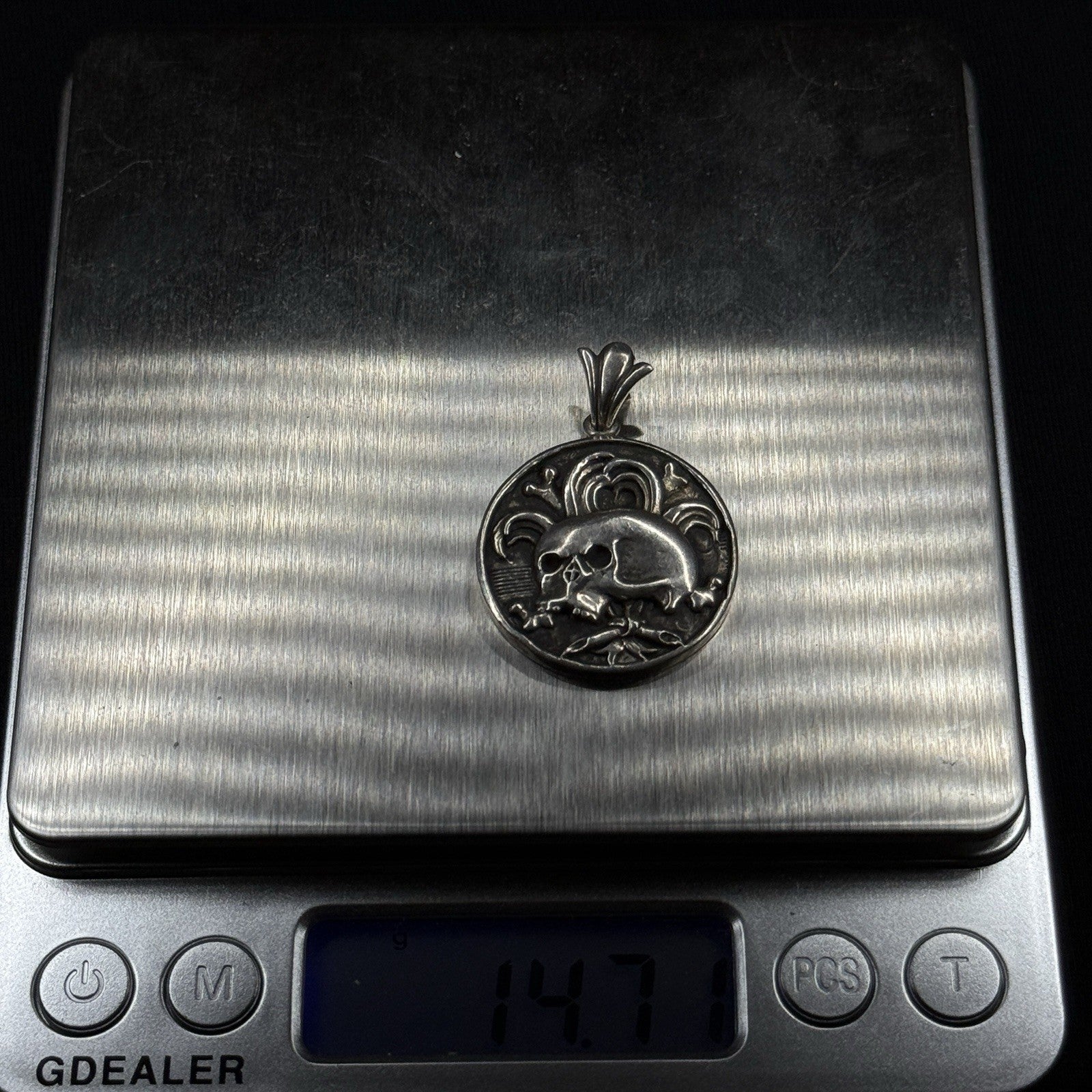 Darren Simonian Sterling Silver Pendant Port Royal Tombstone Skull 925
