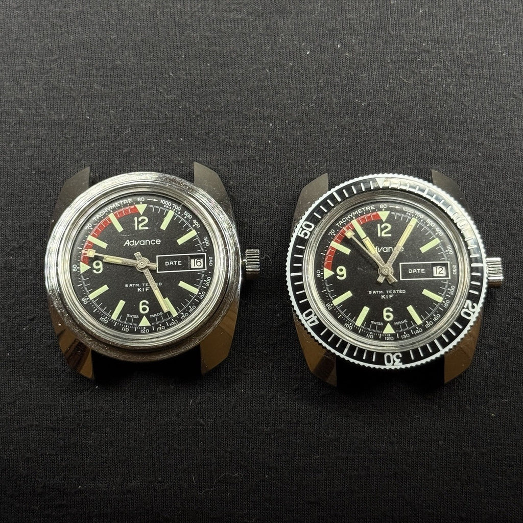 Two Vintage Advance Skin Diver Watches ATM KIF New Old Stock