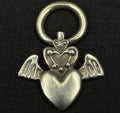 Darren Simonian Sterling Silver Winged Gothic Heart Vintage Pendant Charm 925