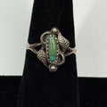 Native American Style Sterling Silver Ring Green Turquoise 925 Size 5.5 Unsigned
