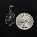 Native American Sterling Silver Pendant Turquoise Signed Garrison Boyd Navajo
