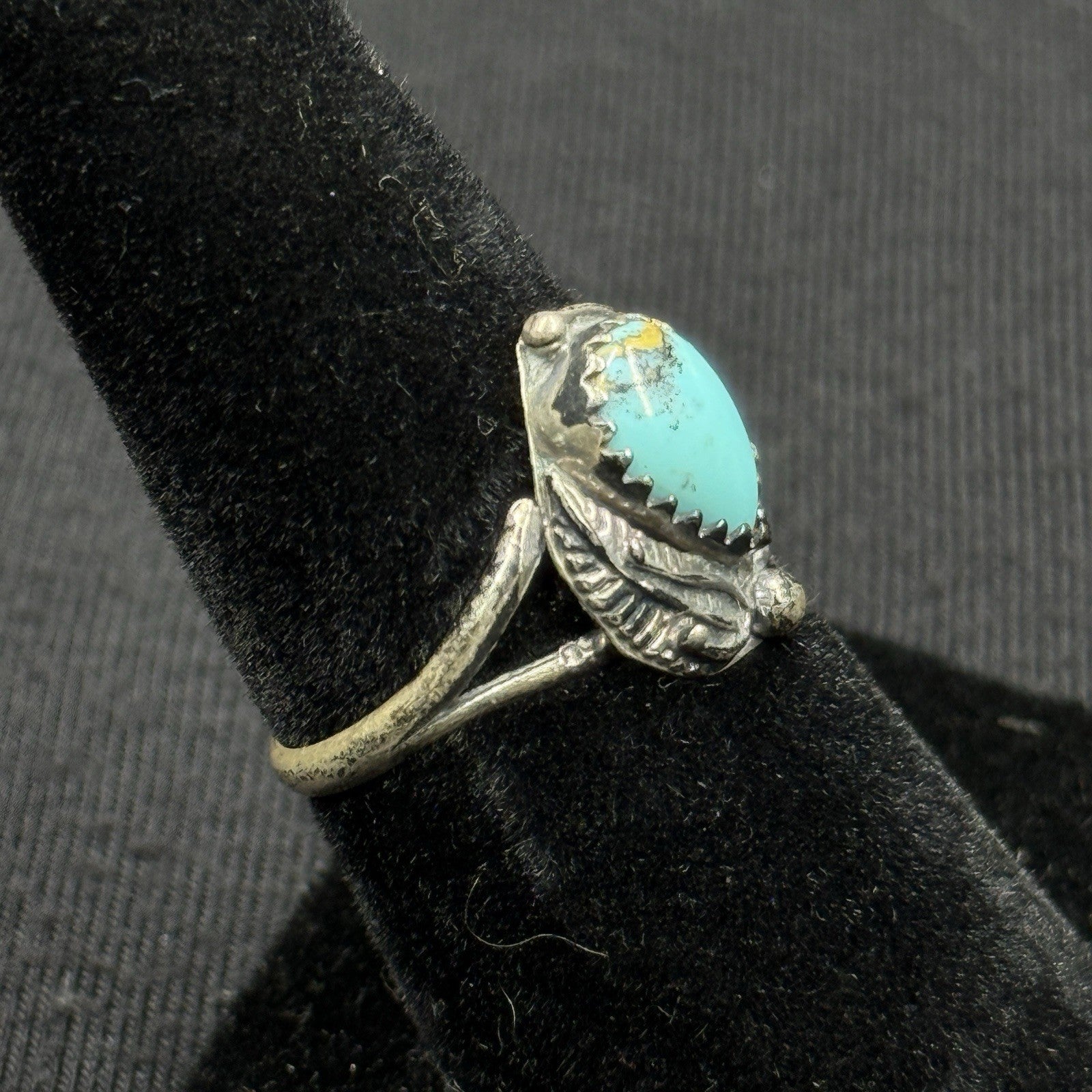 Native Turquoise Sterling Silver Ring Size 6 925