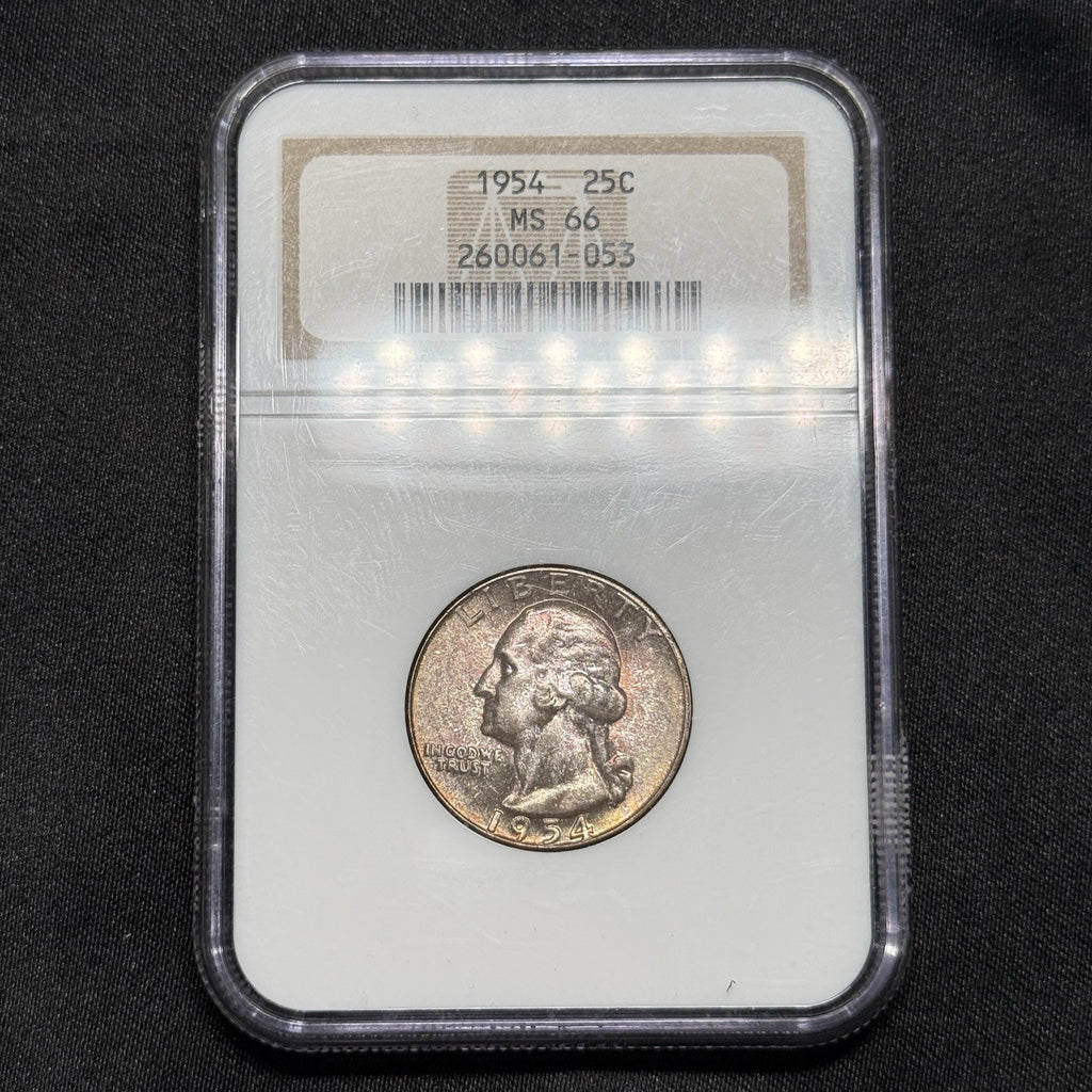 1954 Washington Quarter NGC MS66 Toned Gem BU