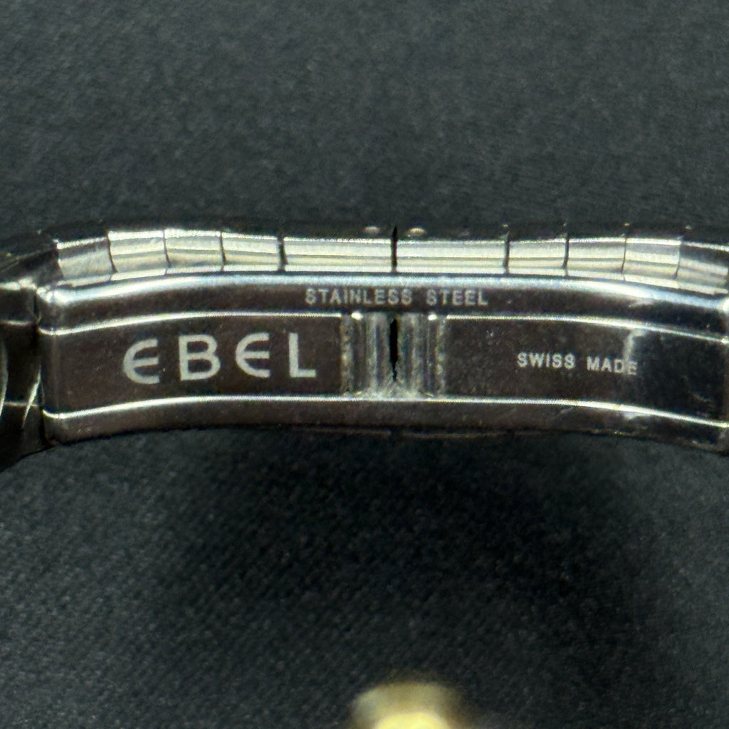 Ebel Classic Wave 1157111 18k SS Two Tone White Dial Gold Bezel Watch Women's