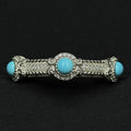 Estate Judith Ripka Sterling Silver Cuff Bracelet Turquoise CZ