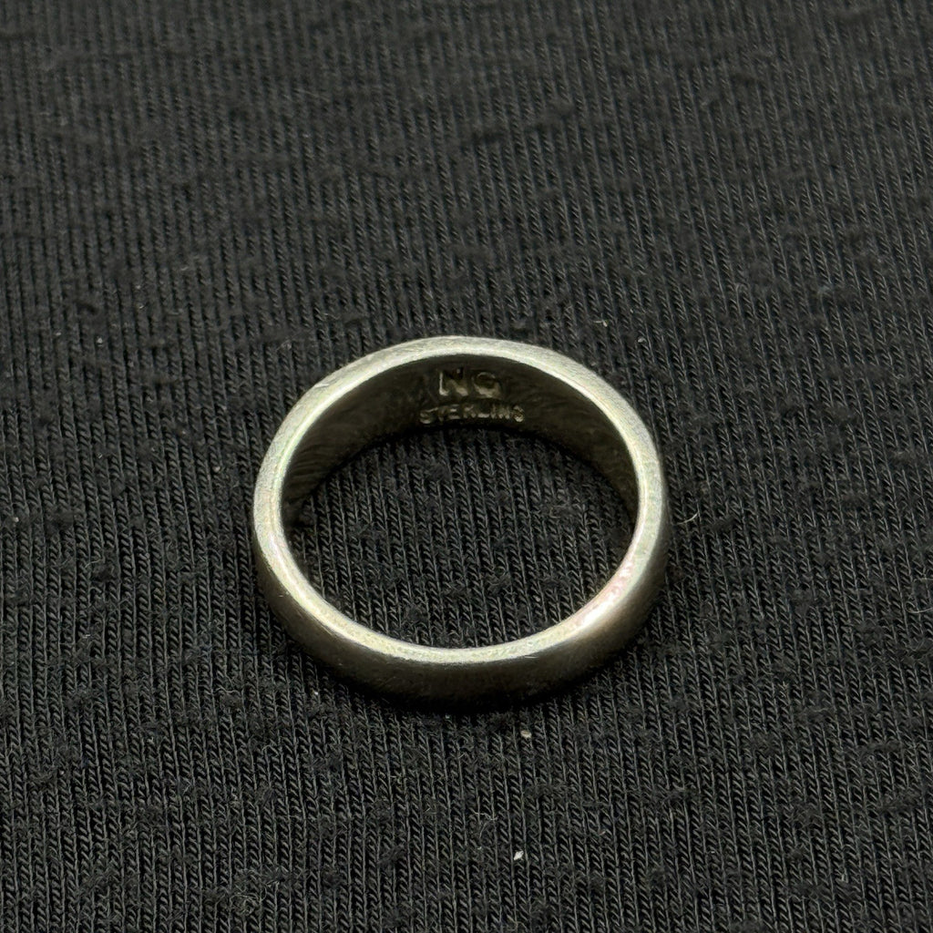 Native American Sterling Silver Stone Inlay Ring Signed NG Size 6 925
