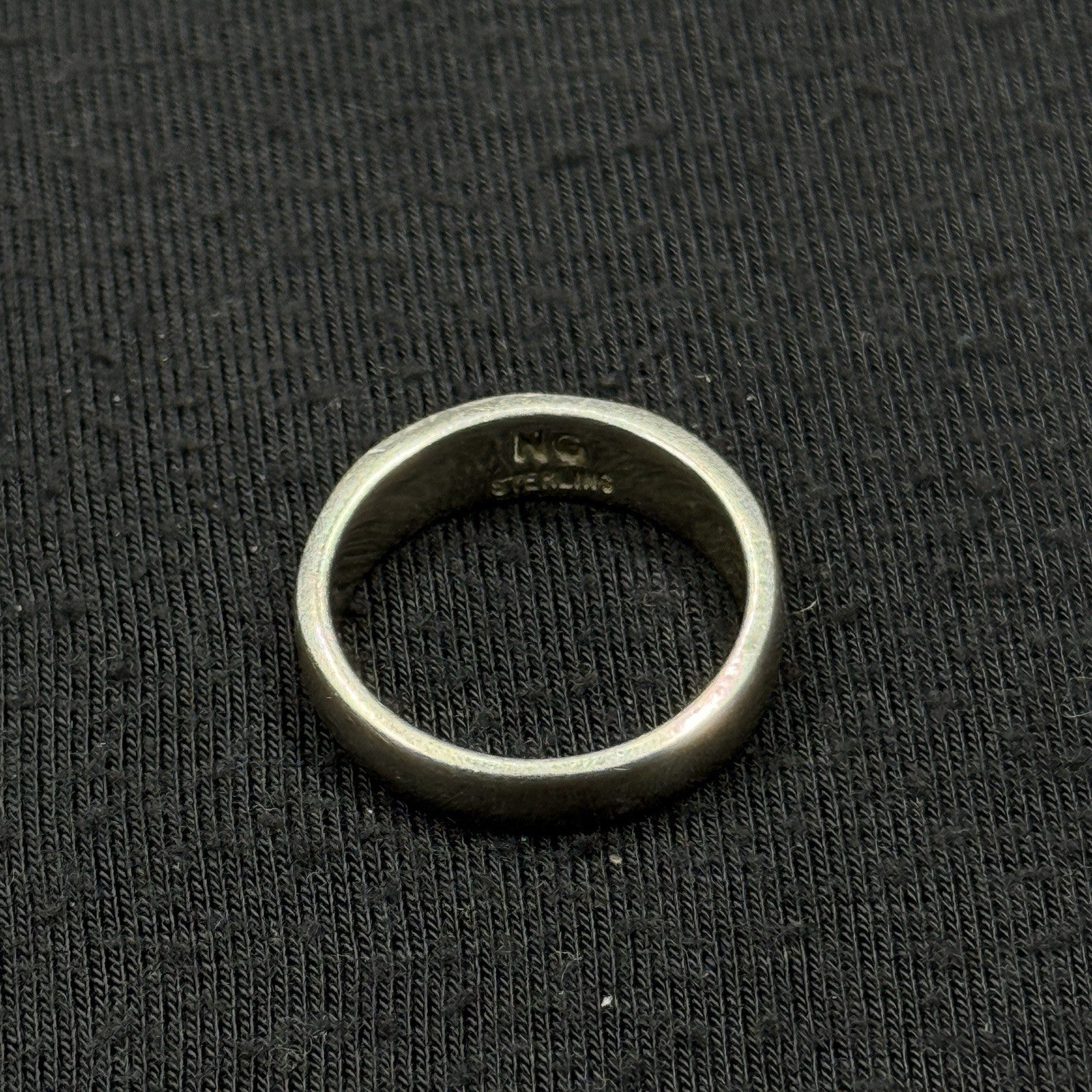 Native American Sterling Silver Stone Inlay Ring Signed NG Size 6 925