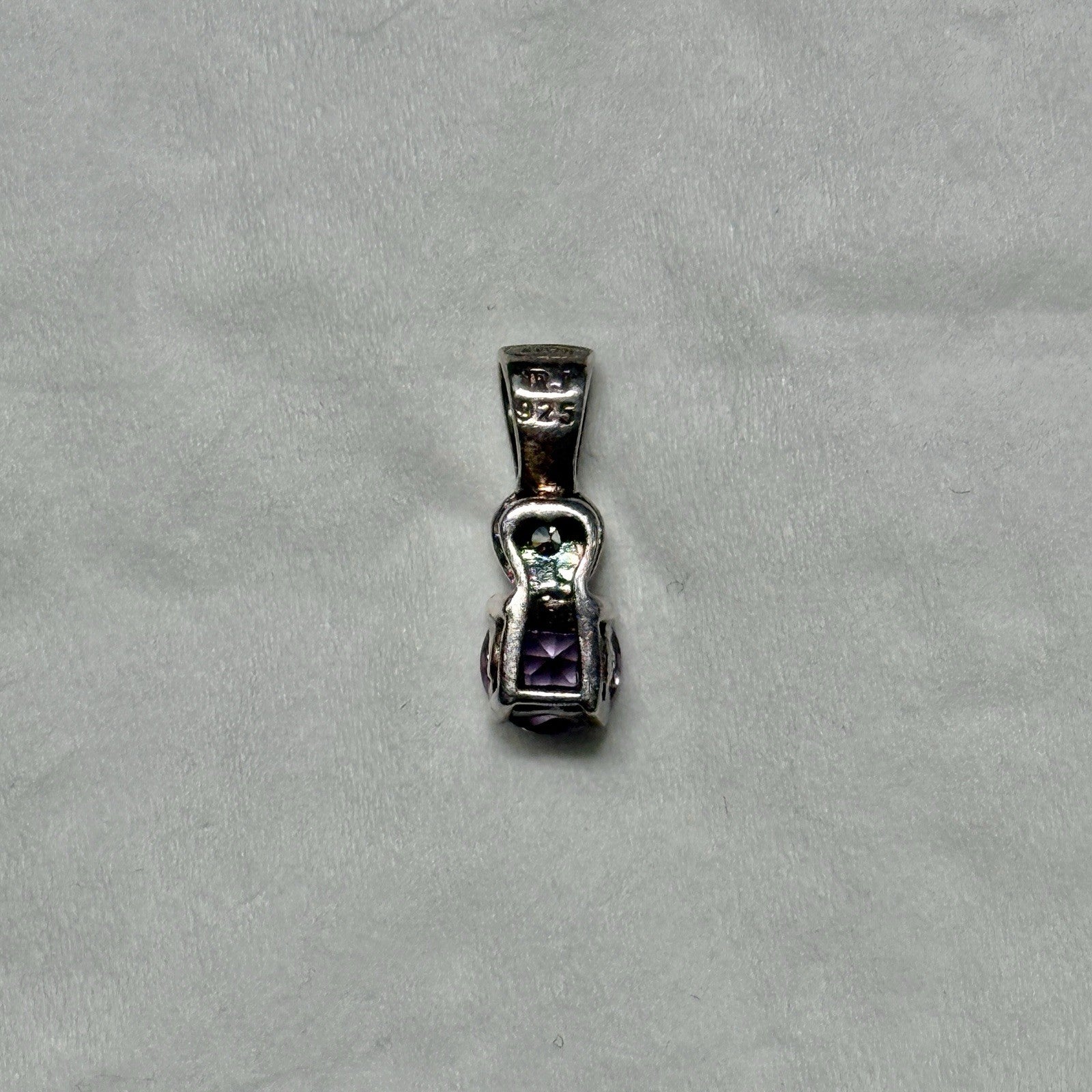 Vintage Avon RJ 925 Sterling Silver Amethyst CZ Pendant