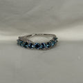 Sterling Silver Estate Ring 925 Size 7.75 Blue CZ Infinity Weave