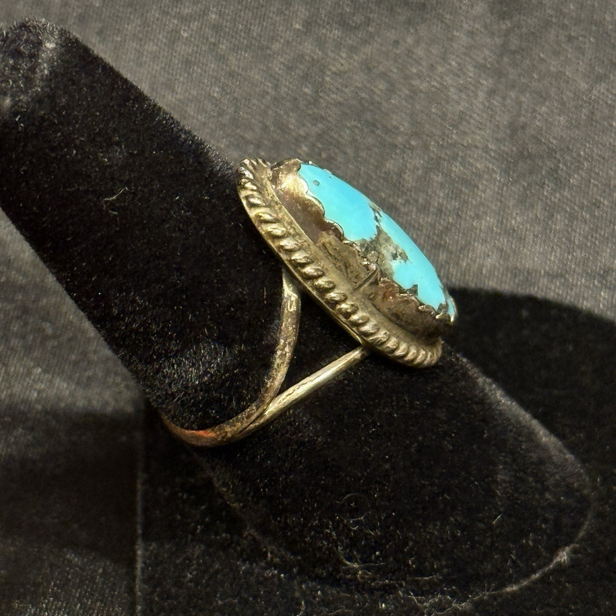 Native American Sterling Silver Ring  Turquoise Signed Cynthia Begay Sz 6.5