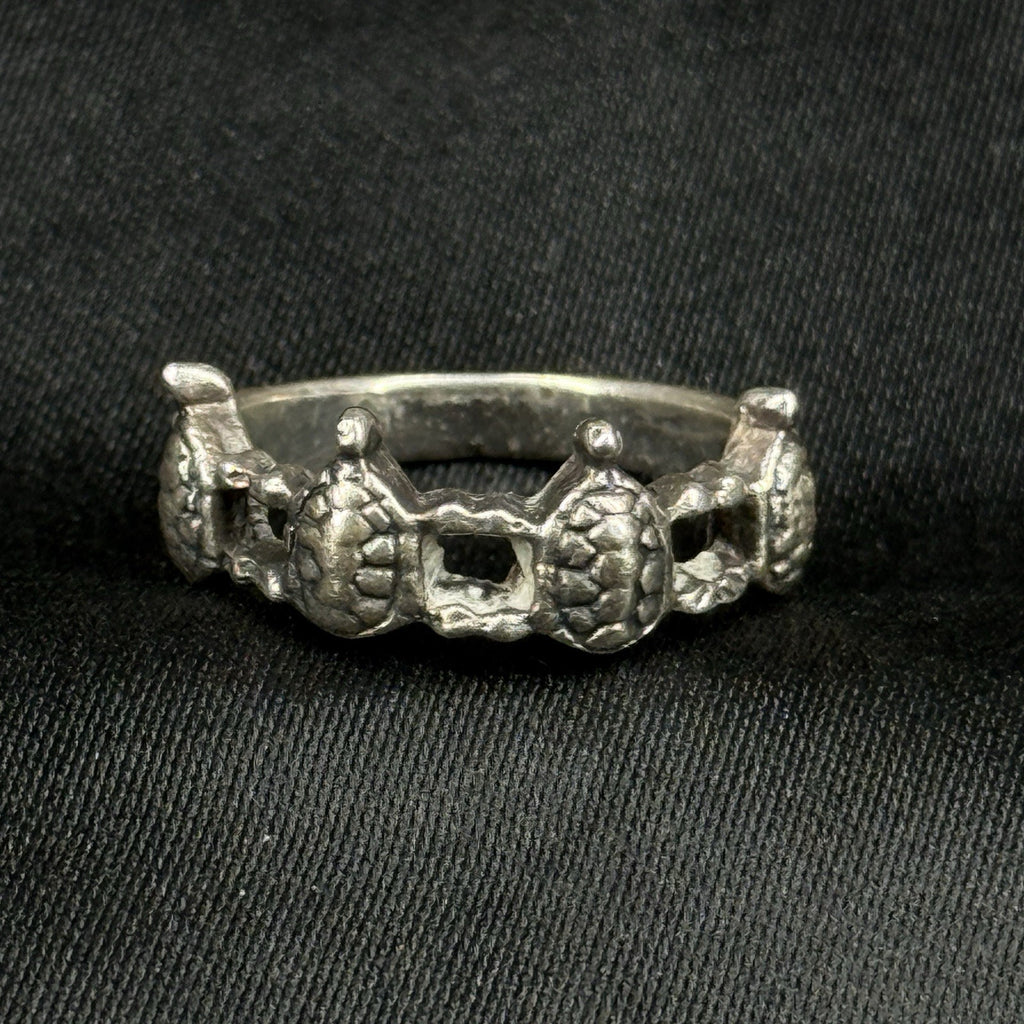 Estate Sterling Silver Ring Turtle Band Size 5.5 925