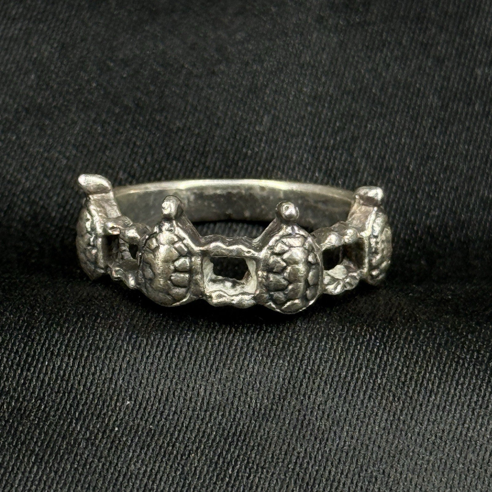 Estate Sterling Silver Ring Turtle Band Size 5.5 925