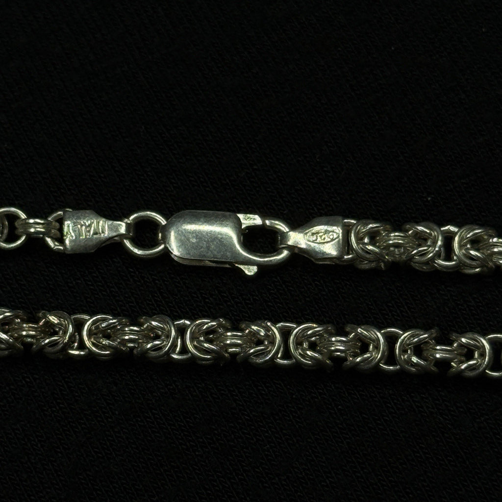 Estate Sterling Silver Byzantine Necklace Chain Vintage 925 26.8 Grams 23.5IN