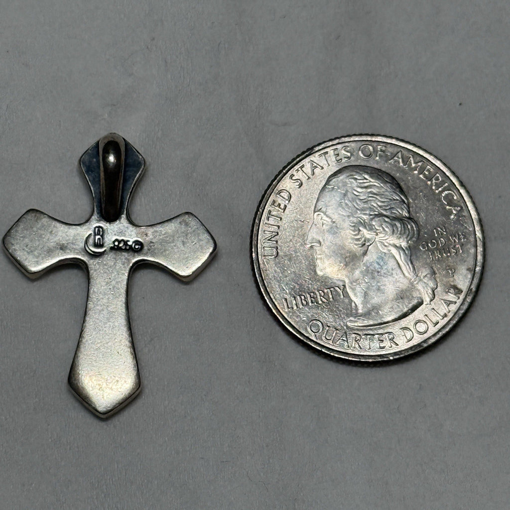 Carolyn Pollack Sterling Silver 925 Turquoise Cross Pendant