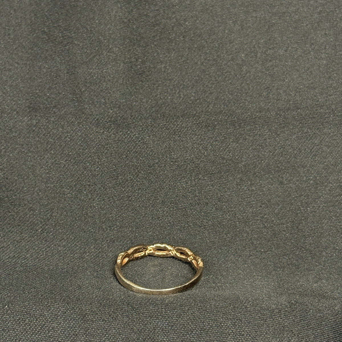 Estate Sterling Silver Rose Gold Ring Twist Band Size 4.5 925 Small