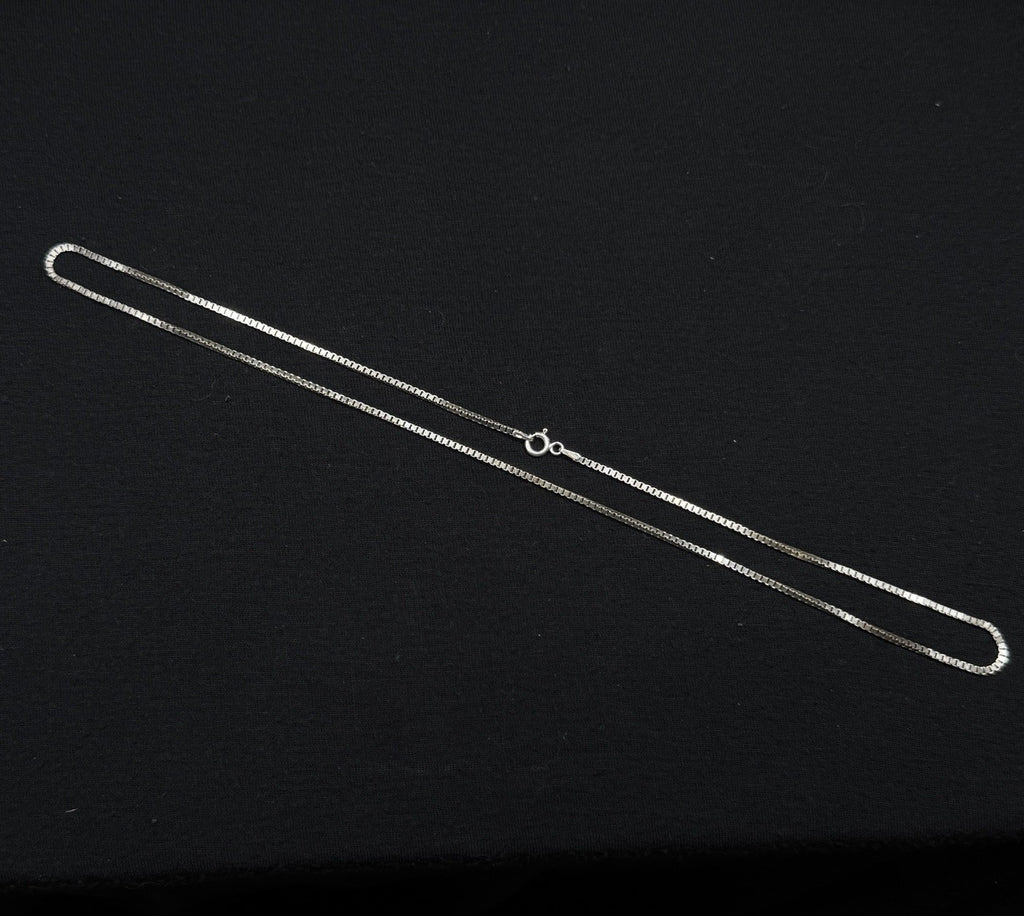 Estate Sterling Silver Box Link Necklace Chain Vintage 925 6.8 Grams 19IN