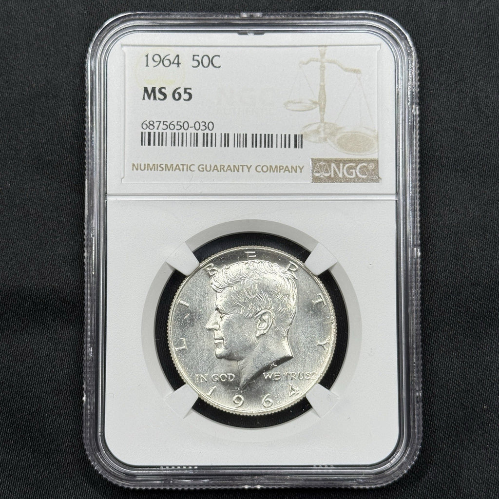 1964 Kennedy Half Dollar NGC MS65 Semi Prooflike Mirror Fields Gem BU