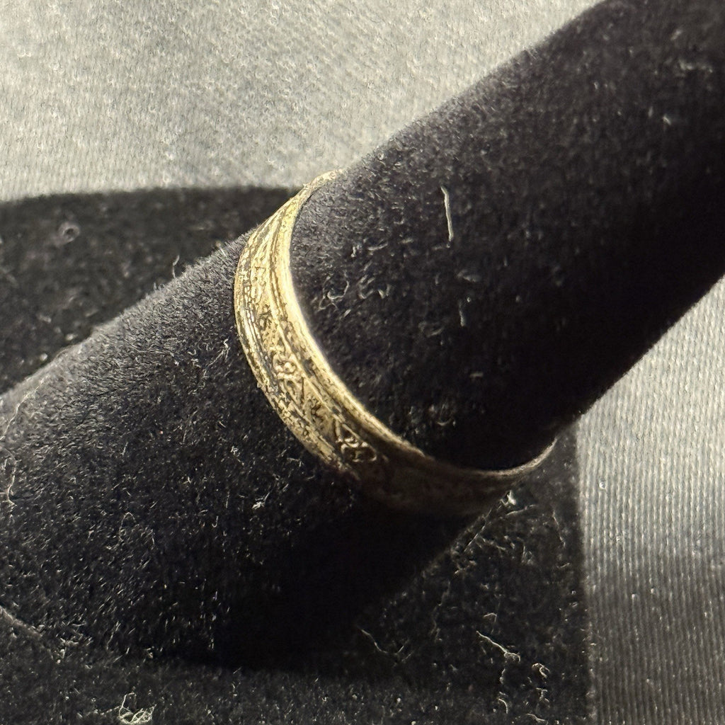 Sterling Ring Silver Ring Scroll Band Size 7.5 Makers Mark