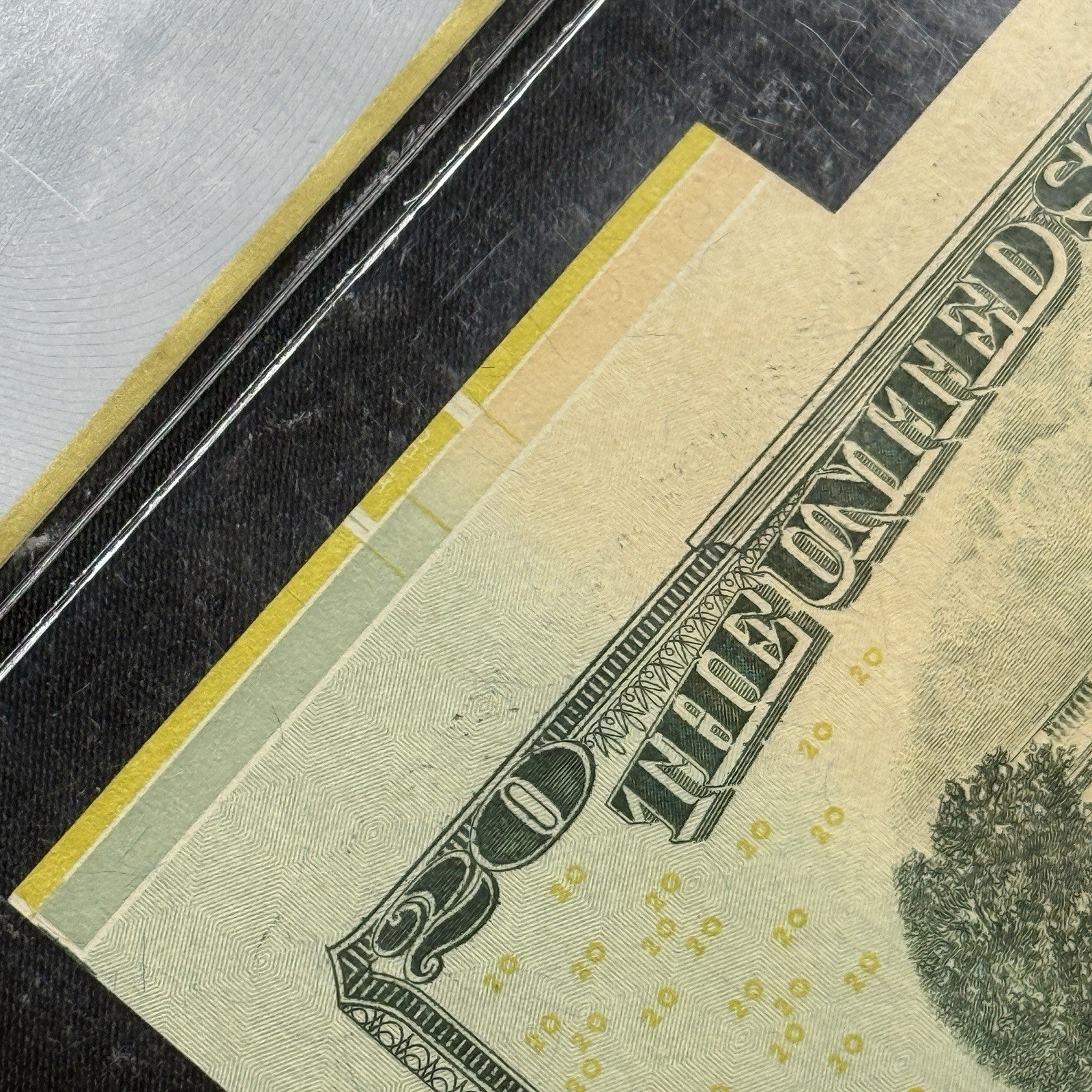 2013 $20 FRN ERROR PCGS AU58 Missing Overprint Cutting Error SOI Note Fr 2097-C