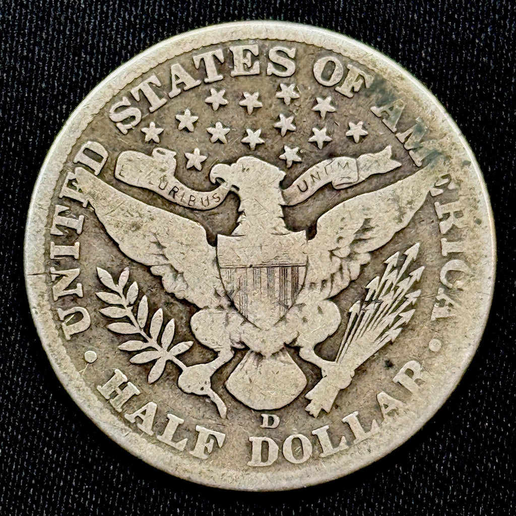 1912-D Barber Half Dollar 50c Cull Filler Grade Silver Coin Damaged