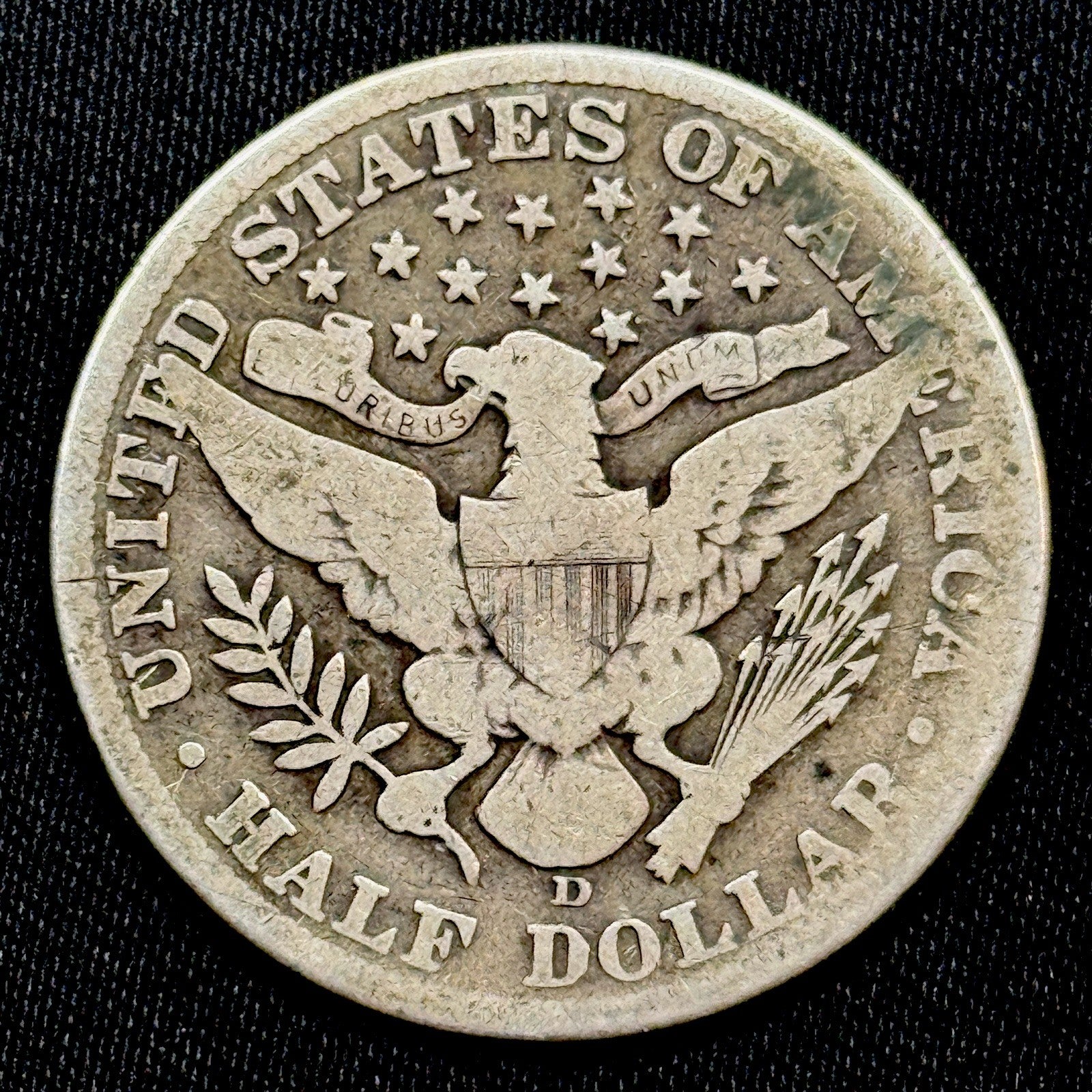 1912-D Barber Half Dollar 50c Cull Filler Grade Silver Coin Damaged