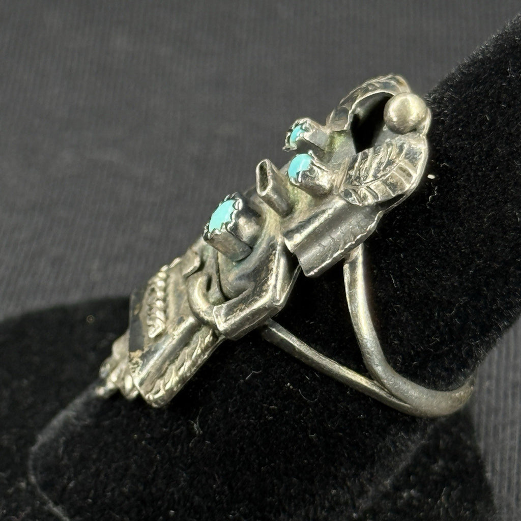Native Turquoise Sterling Silver Ring Size 7.5 925 M O Orville Manygoat