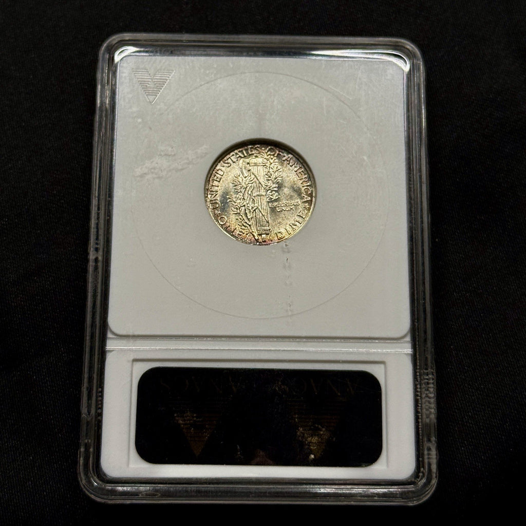 1942 Mercury Dime ANACS MS64 FSB FB Attractive Tone Old Holder Soapbox