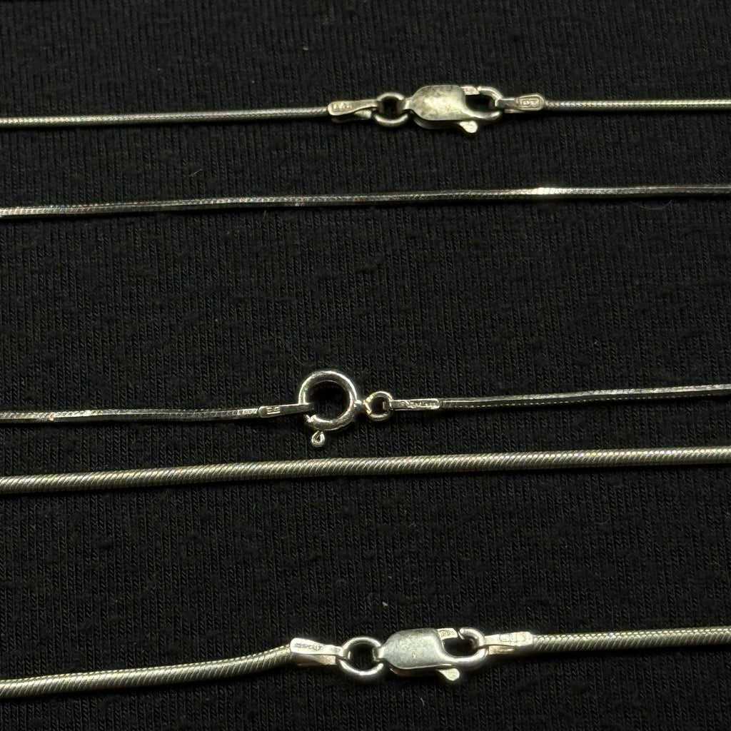 Lot Of 3 Sterling Silver Snake Chains 925 Various Sizes  18.3 Grams
