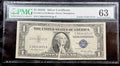 1935E $1 Silver Certificate ERROR Fr 1614 PMG 63 Gutter Fold Choice UNC Note