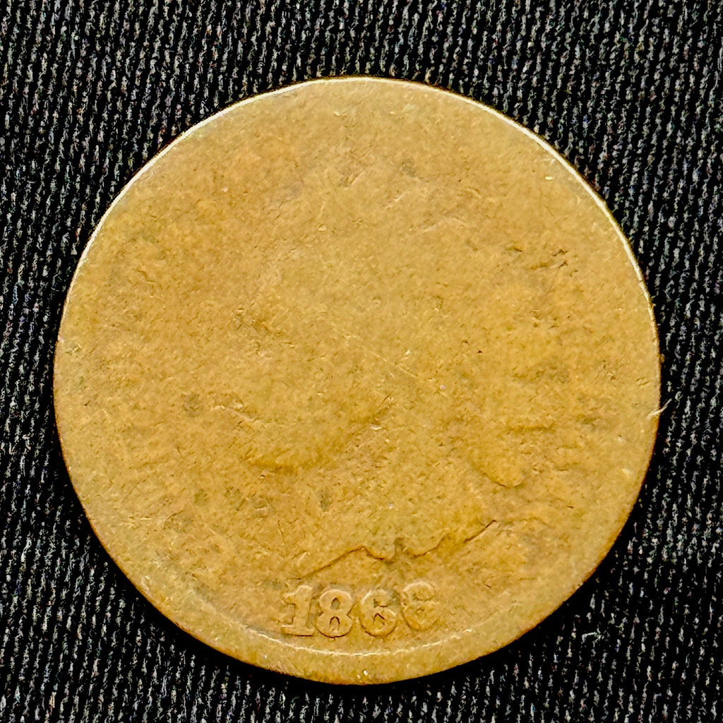 1866 Indian Head Cent AG About Good Better Date Classic US Penny Full Date